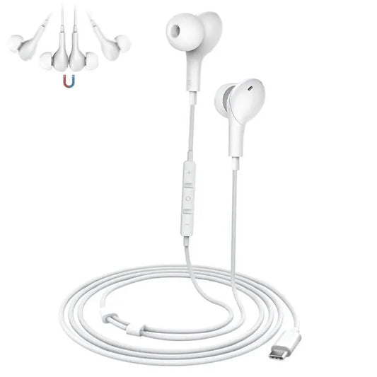 JMT-555658 Type-C Wired Earphones with Bass Control for Mobile Gaming and Music