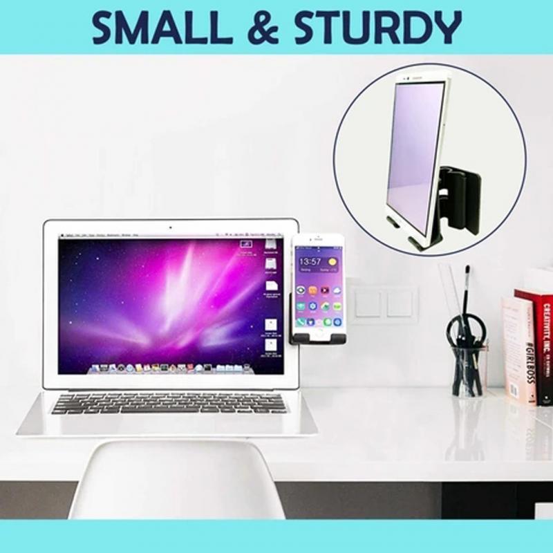 JMT-555850 Multi-Screen Display Stand with Side Screen Clip and Mobile Phone Holder - Adjustable Plastic Design