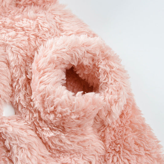 JMT-556618 Bear Ear Cotton Coat for Pets - Double-Sided Velvet, Cartoon Style, Available in Multiple Sizes