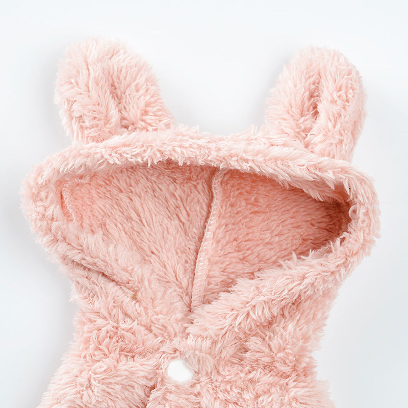 JMT-556618 Bear Ear Cotton Coat for Pets - Double-Sided Velvet, Cartoon Style, Available in Multiple Sizes