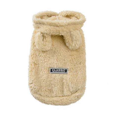 JMT-556618 Bear Ear Cotton Coat for Pets - Double-Sided Velvet, Cartoon Style, Available in Multiple Sizes