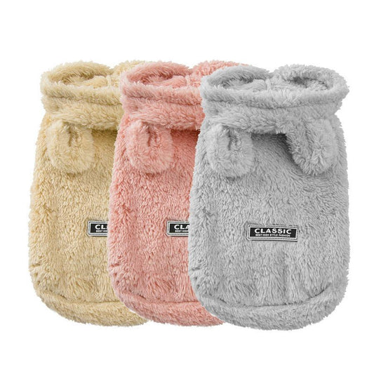JMT-556618 Bear Ear Cotton Coat for Pets - Double-Sided Velvet, Cartoon Style, Available in Multiple Sizes