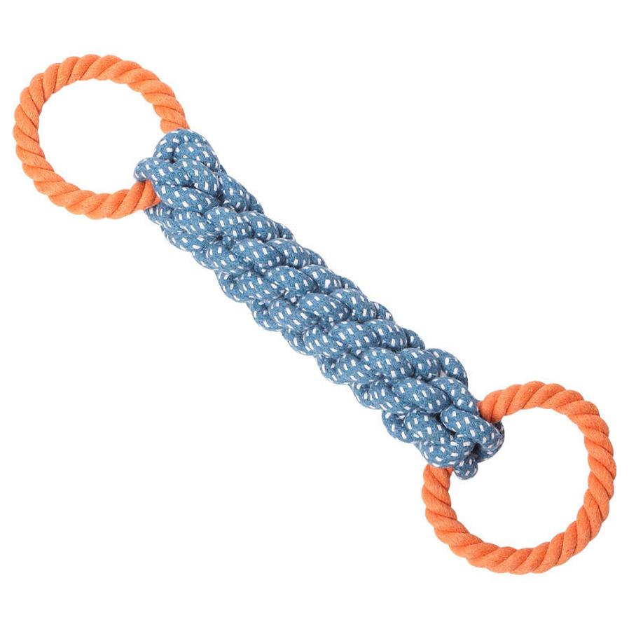 JMT-557130 Durable Cotton Knot Dog Toy for Chewing and Dental Care - 37cm Braided Rope Bone