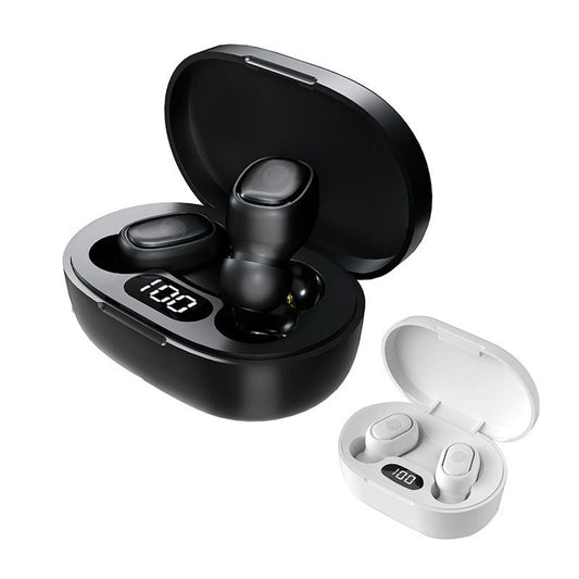 JMT-557130 Mini Bluetooth 5.0 Wireless Headset with Battery Display, Voice Control, and Stereo Sound