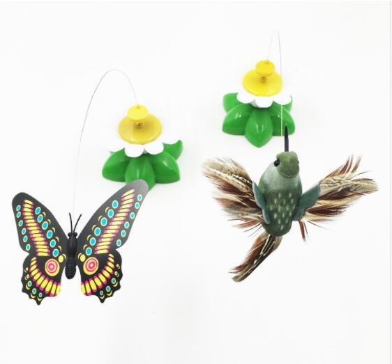JMT-557450 Electric Rotating Butterfly and Bird Flower Pet Toy with Remote Control