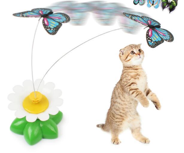 JMT-557450 Electric Rotating Butterfly and Bird Flower Pet Toy with Remote Control