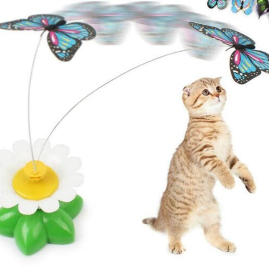 JMT-557450 Electric Rotating Butterfly and Bird Flower Pet Toy with Remote Control