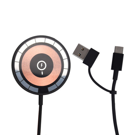 JMT-557834 15W Transparent Wireless Charger with Type-C Input - Compatible with All Wireless Charging Smartphones
