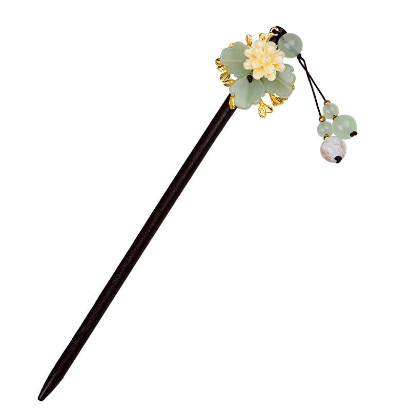 JMT-557834 Ancient-Style Qipao Glass Flower Hairpin for Elegant Occasions