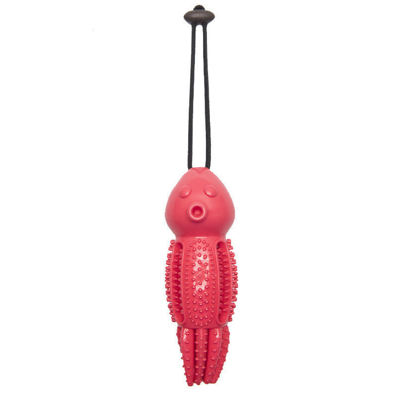 JMT-558282 Octopus Molar Pet Toy for Dental Care and Interactive Play - Length: 5.7 x 31 CM, Available in Red, Blue, Green