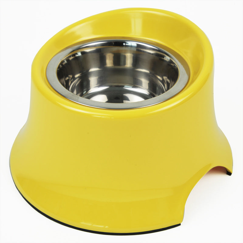 JMT-558474 Elevated Dog Food Bowl with Stainless Steel Inner Bowl and Thick Melamine Base