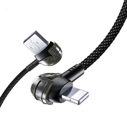 JMT-558474 Three-Stage Data Cable with Zinc Alloy and TPE, 100cm Length, Black and White/Black and Red Color