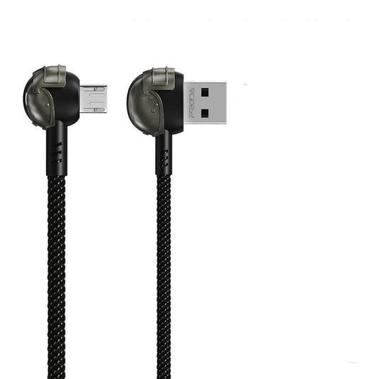 JMT-558474 Three-Stage Data Cable with Zinc Alloy and TPE, 100cm Length, Black and White/Black and Red Color