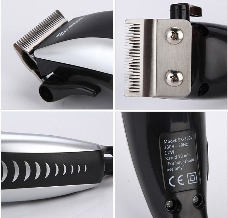 JMT-558538 Electric Fader with Adjustable Ceramic Cutter Head - Compact Design, 12W Power, Black Metal Construction