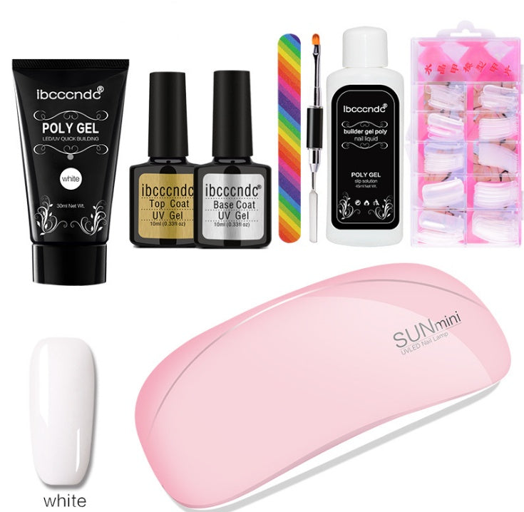 JMT-558602 Crystal Extension Glue Kit with 100 Scaled Nail Crystals and Accessories