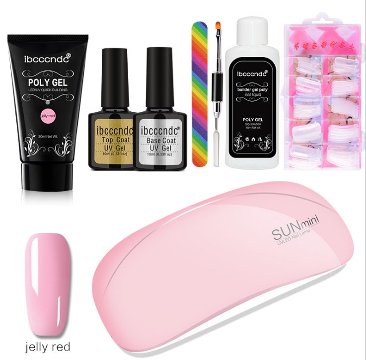 JMT-558602 Crystal Extension Glue Kit with 100 Scaled Nail Crystals and Accessories