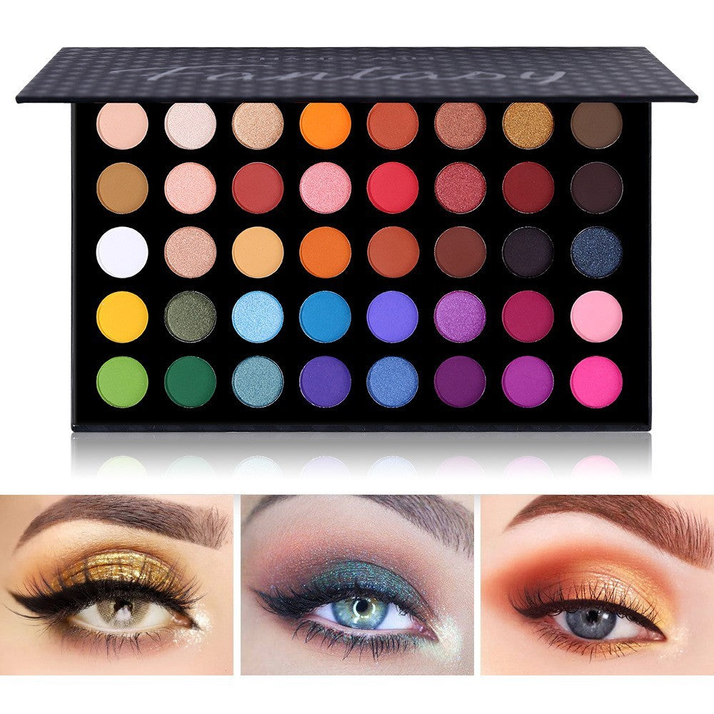 JMT-558730 40-Color Earth Tone Eye Shadow Palette with Brown, Sky Blue, and Pumpkin Orange Shades