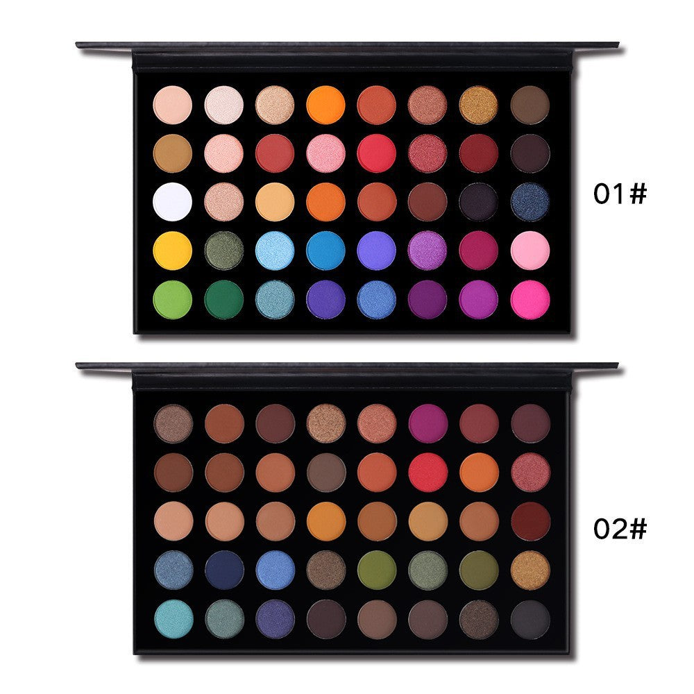 JMT-558730 40-Color Earth Tone Eye Shadow Palette with Brown, Sky Blue, and Pumpkin Orange Shades