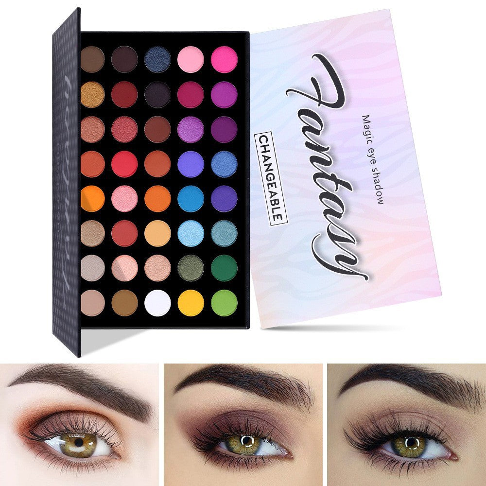 JMT-558730 40-Color Earth Tone Eye Shadow Palette with Brown, Sky Blue, and Pumpkin Orange Shades