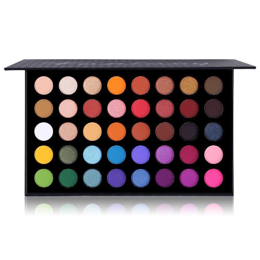 JMT-558730 40-Color Earth Tone Eye Shadow Palette with Brown, Sky Blue, and Pumpkin Orange Shades