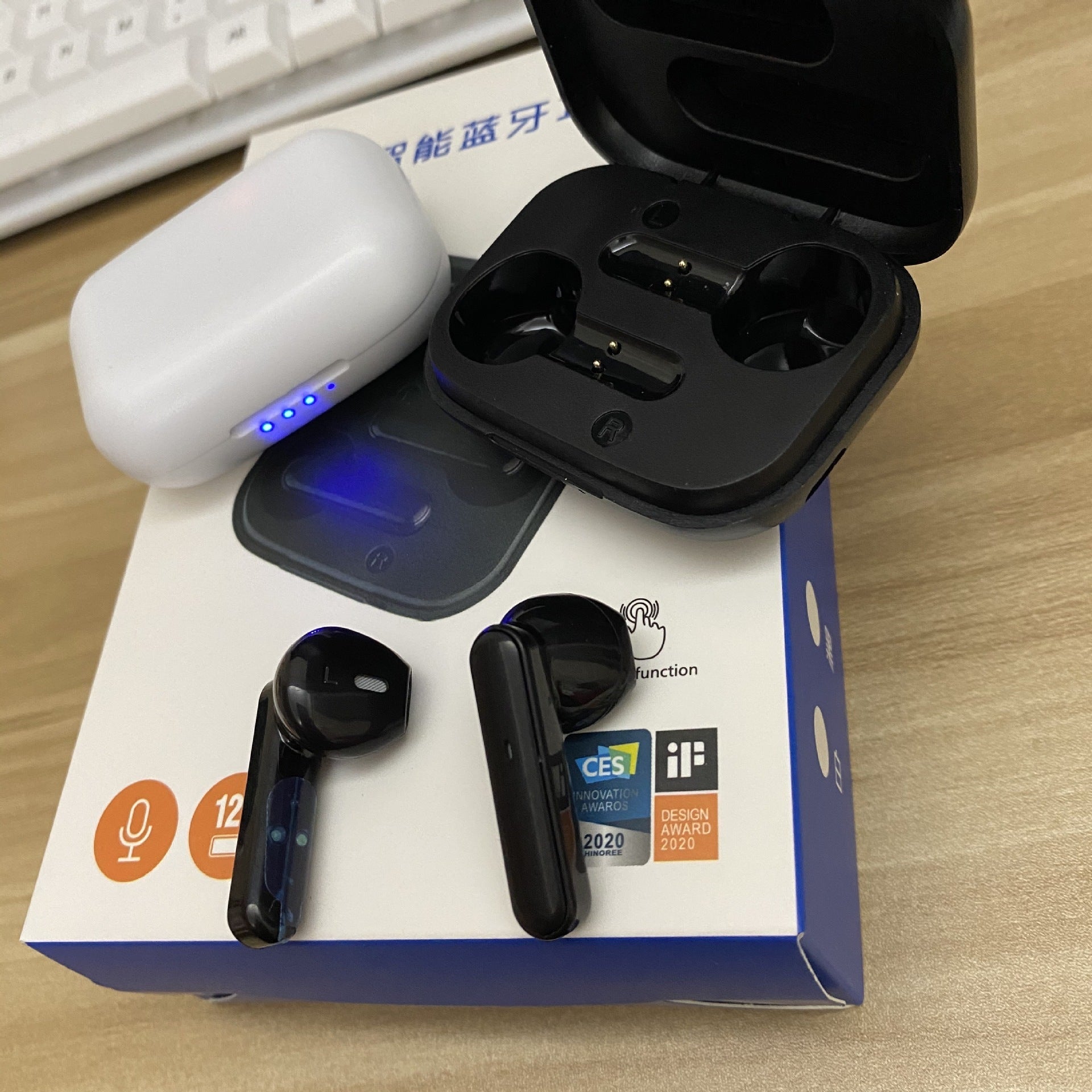 JMT-559434 Wireless Binaural In-Ear Sport Headset with Battery Display and Call Function