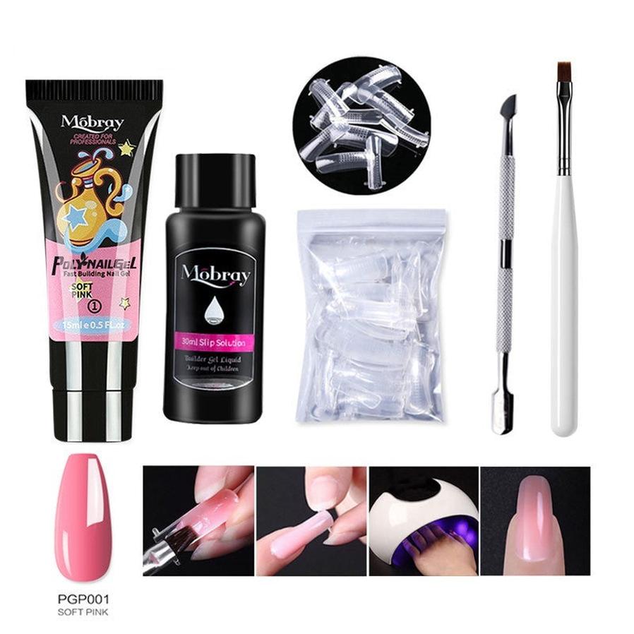 JMT-559754 Nail Enhancement Crystal Extension Glue Kit - 15ml for UV Gel, Acrylic, and Natural Nails