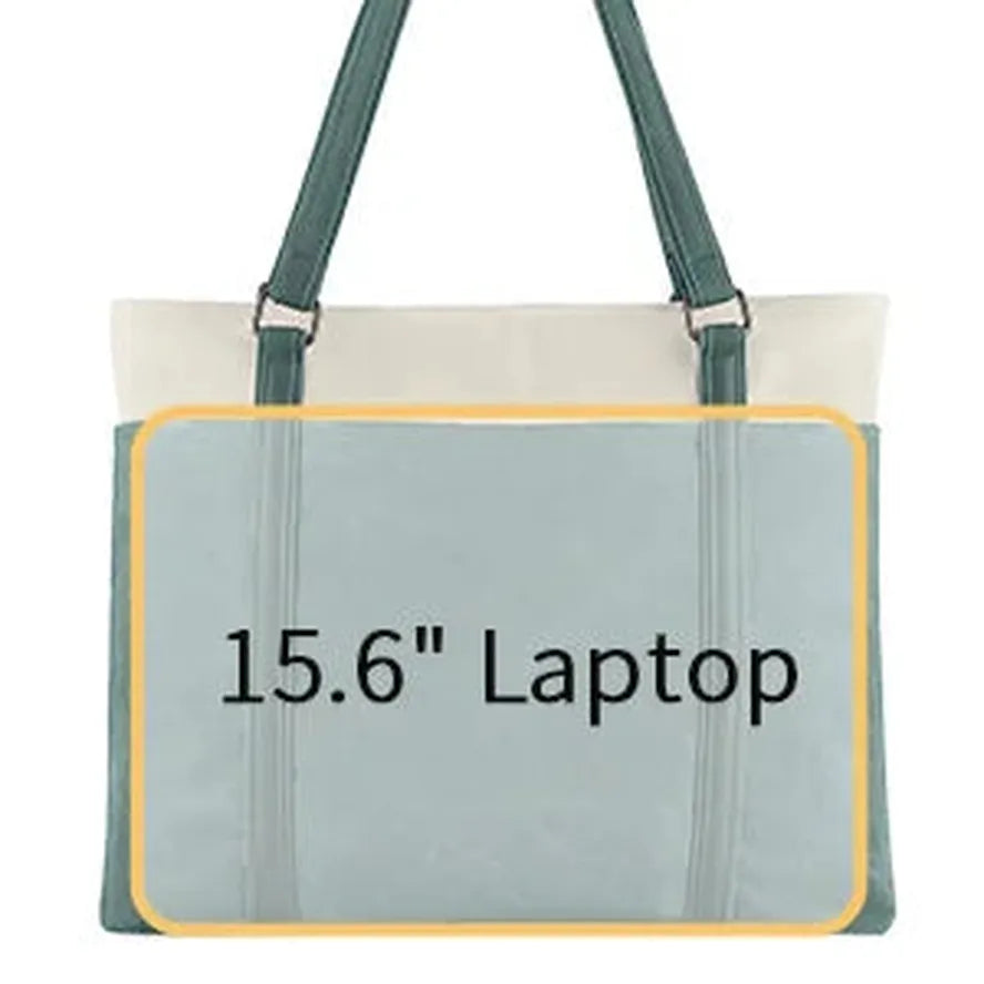 JMT-559946 Luxury Women’s Lightweight Canvas Laptop Tote Bag for Work, Fits 15.6 Inch Devices