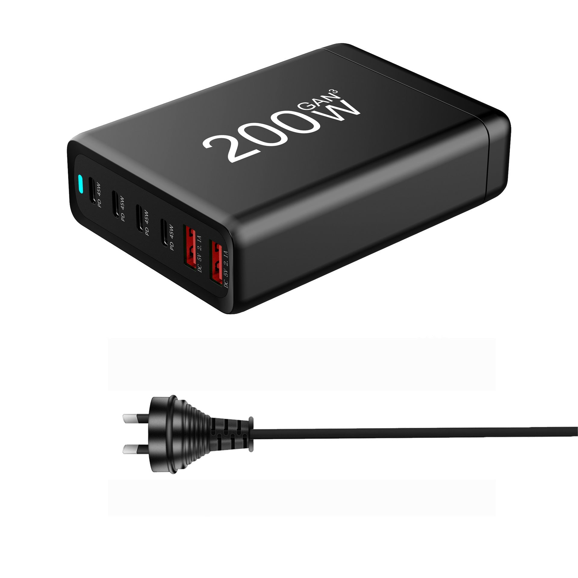 JMT-560138 200W Gallium Nitride Fast Charge Type-C USB Charger - Universal Compatibility