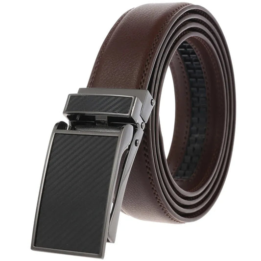 JMT-560202 Automatic Cow Hide Ratchet Belt – Custom Logo Printable, 3.1cm Width