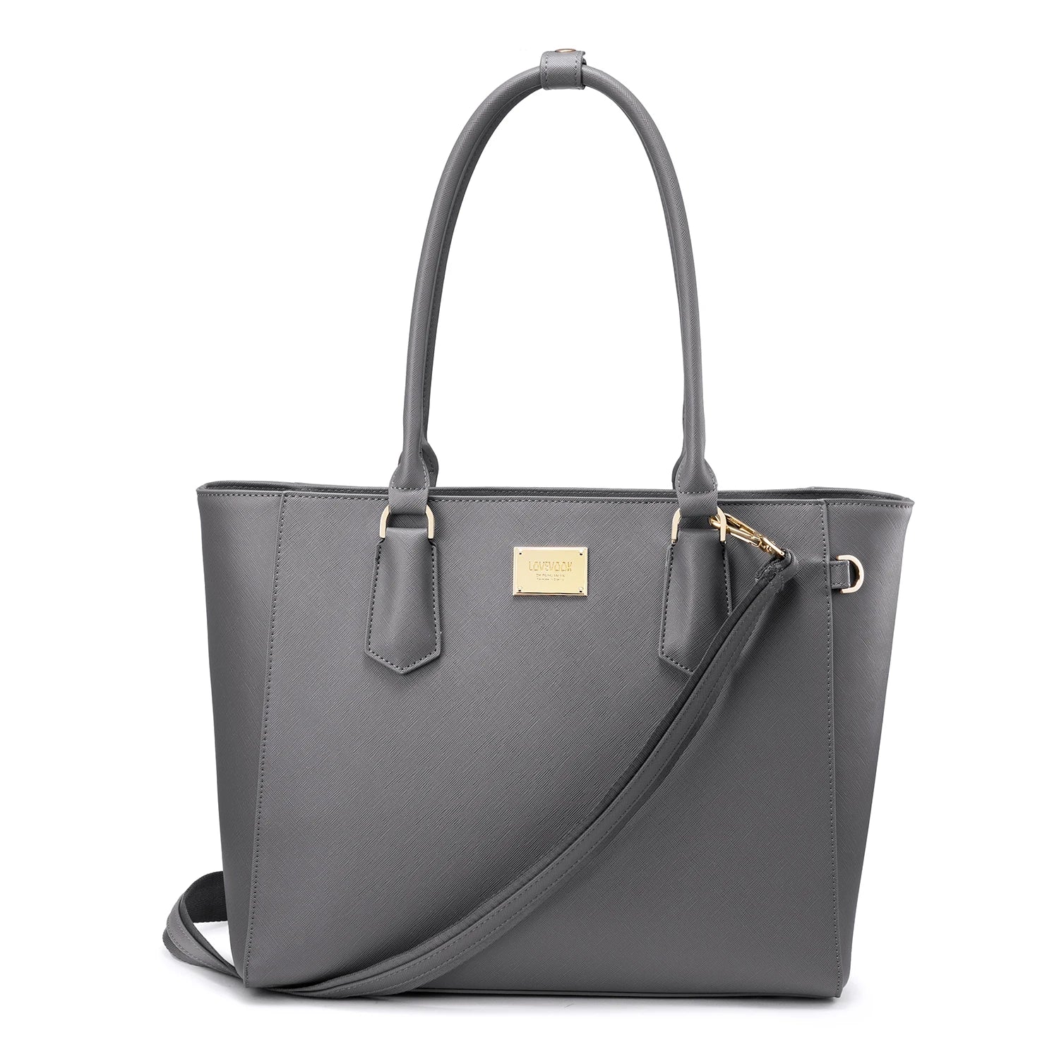 JMT-560266 Elegant Leather Tote Bag for 15.6-Inch Laptops - Versatile Work and Shopping Handbag for Women