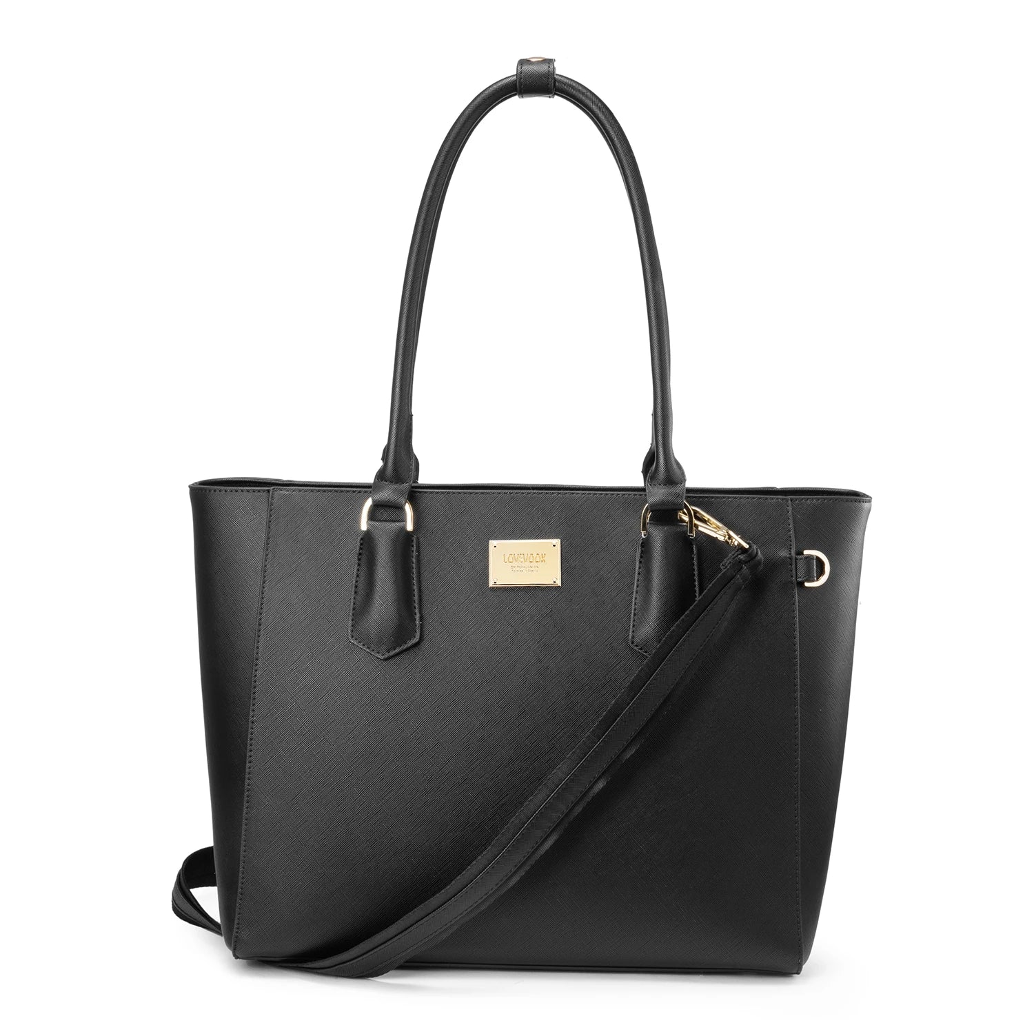 JMT-560266 Elegant Leather Tote Bag for 15.6-Inch Laptops - Versatile Work and Shopping Handbag for Women