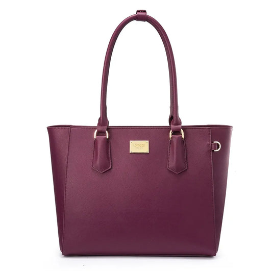 JMT-560266 Elegant Leather Tote Bag for 15.6-Inch Laptops - Versatile Work and Shopping Handbag for Women