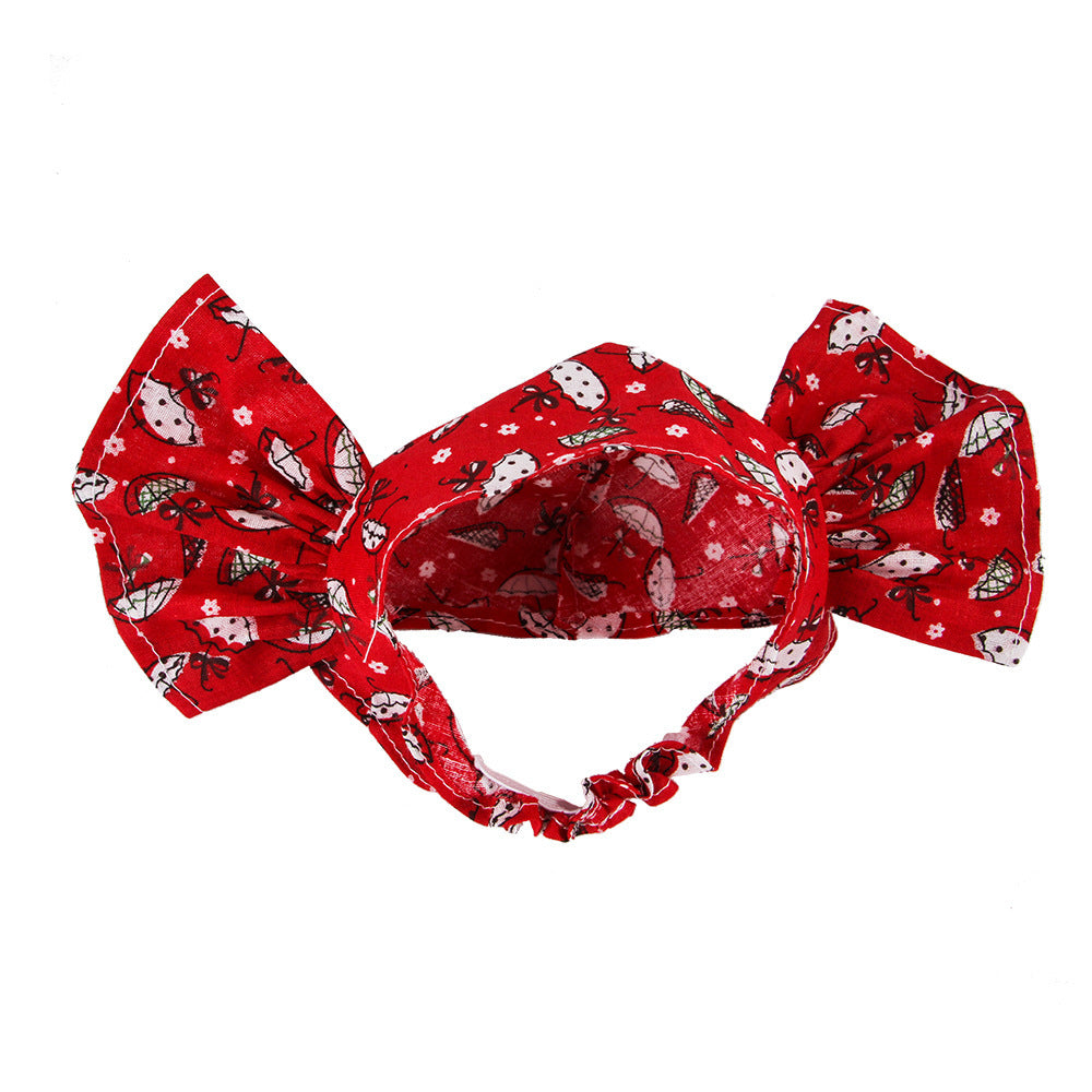 JMT-560266 Pet Cross Dress Turban Hat for All Seasons – Blue Dot, Yellow Dot, Pink Dot – Fun Headdress for Pets