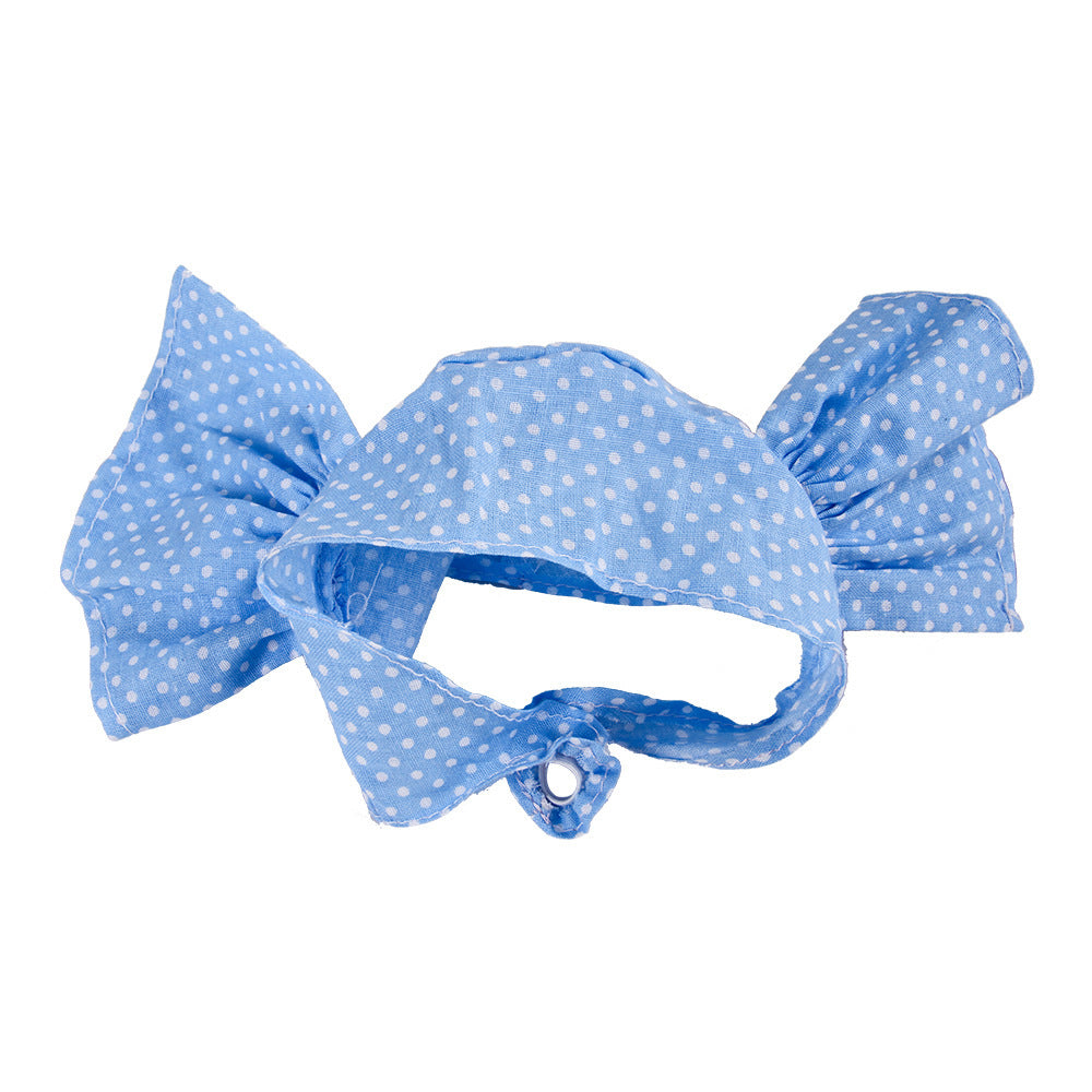 JMT-560266 Pet Cross Dress Turban Hat for All Seasons – Blue Dot, Yellow Dot, Pink Dot – Fun Headdress for Pets