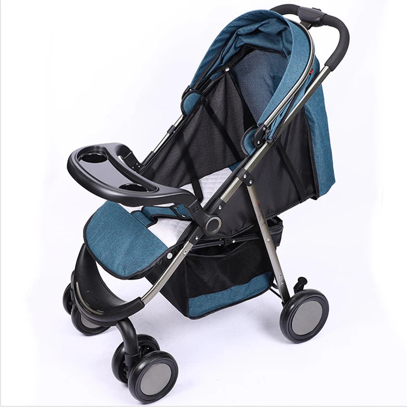 JMT-560458 Foldable Baby Stroller with Tray - Compact Travel System Pushchair for Infants
