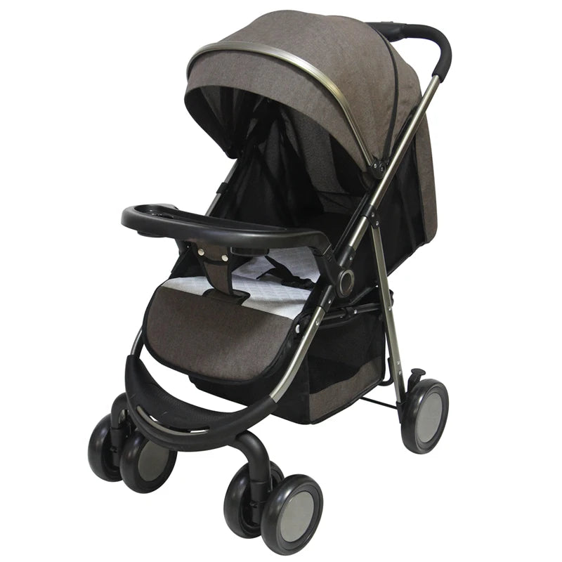 JMT-560458 Foldable Baby Stroller with Tray - Compact Travel System Pushchair for Infants