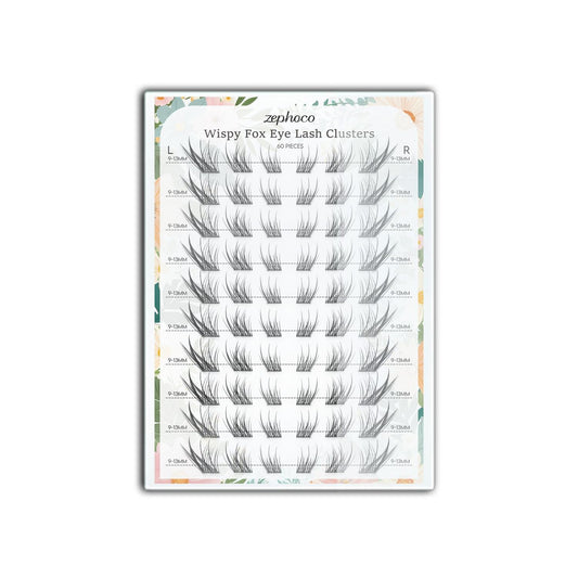 JMT-560714 Wispy Fox Eye Lash Clusters - 60 Pieces of Man-Made Fiber Eyelashes