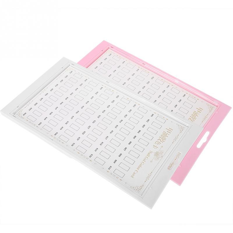 JMT-560906 Nail Art Display Color Card Exhibition Board - 60 Color Display with Manicure Tools in Pink and White