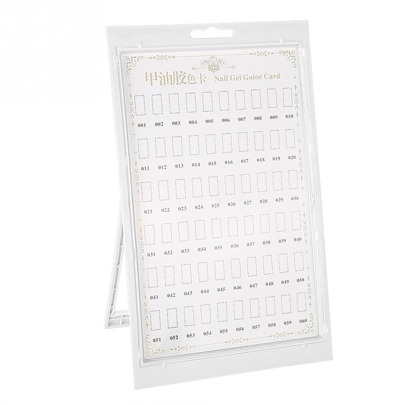JMT-560906 Nail Art Display Color Card Exhibition Board - 60 Color Display with Manicure Tools in Pink and White