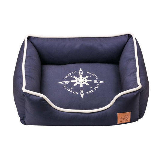 JMT-560906 Removable and Washable Pet Nest in Nautical Theme: Rudder, Anchor, Compass Design