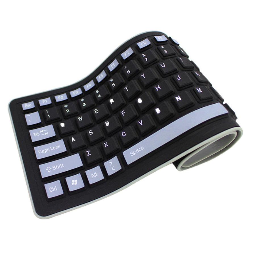 JMT-561226 Foldable Curved USB Bluetooth Keyboard - Silent, Waterproof, 103 Keys, Compact Design
