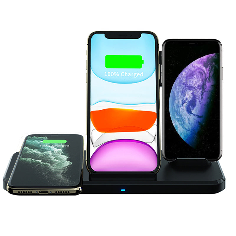 JMT-561290 Universal Three-in-One Bracket Wireless Charger with Indicator Function - Black
