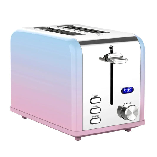 JMT-561546 Digital LED Display Stainless Steel Toaster with Countdown Timer for 2 Slices
