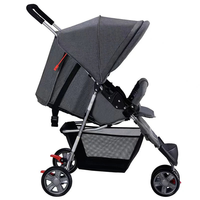 JMT-561610 Lightweight Foldable Baby Stroller with Steel Frame and Adjustable Canopy