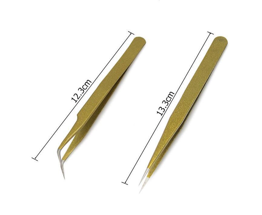 JMT-561866 Curved and Straight Stainless Steel Tweezers for Eyelash Extensions and Makeup Application