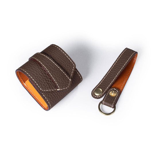 JMT-561930 Leather Earphone Bag with Anti-Lost Rope, Compatible with Apple AirPods, Multiple Colors Available