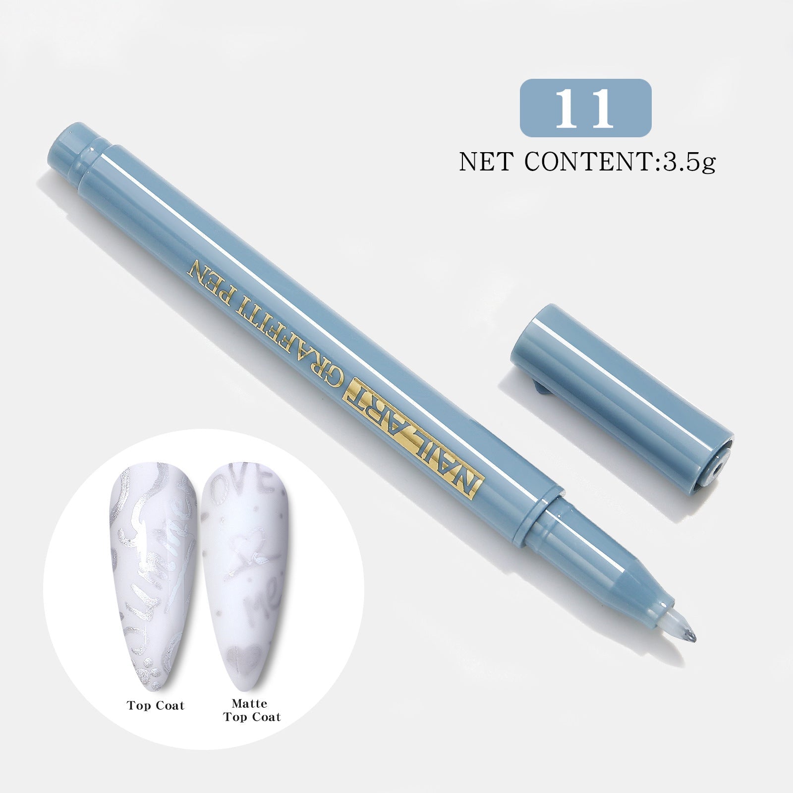 JMT-562058 Nail Art Painting Pen Set with One-Step Glue - 12 Color Smudge Pens and Dot Tool