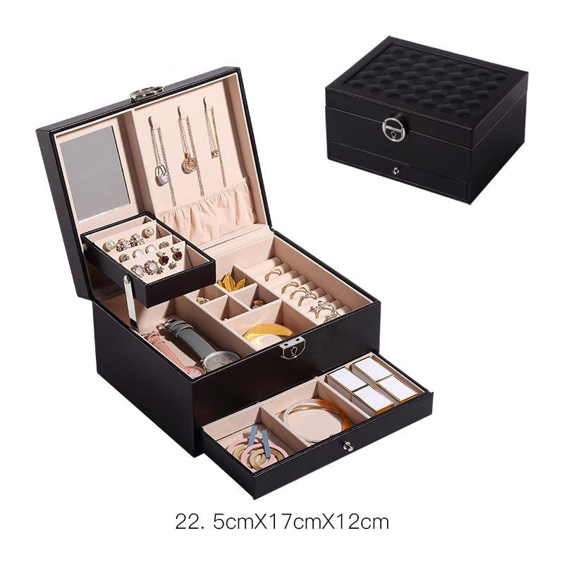 JMT-562186 European Style Large-Capacity Jewelry and Cosmetic Storage Box with Organizer Features