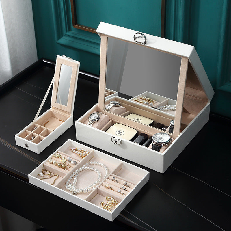 JMT-562186 European Style Large-Capacity Jewelry and Cosmetic Storage Box with Organizer Features