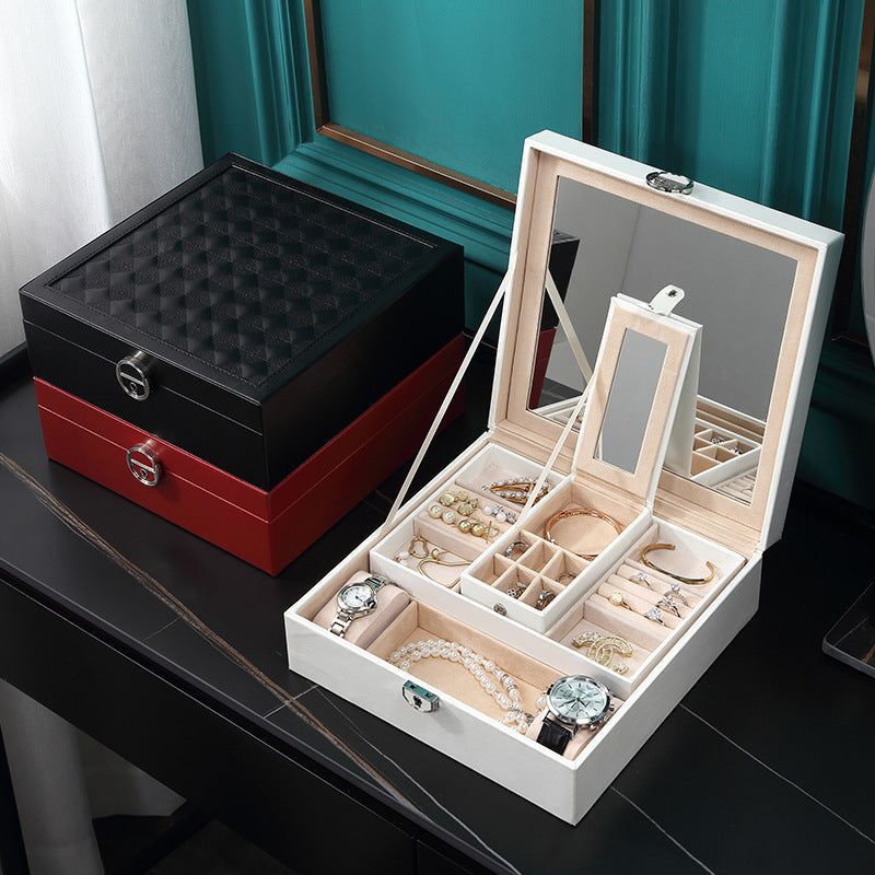 JMT-562186 European Style Large-Capacity Jewelry and Cosmetic Storage Box with Organizer Features
